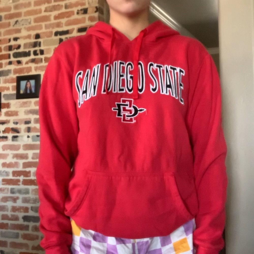 Red Champion SDSU drawstring hoodie
